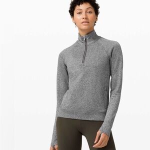 lululemon athletica engineered warmth Heathered Gray Half-Zip Pullover